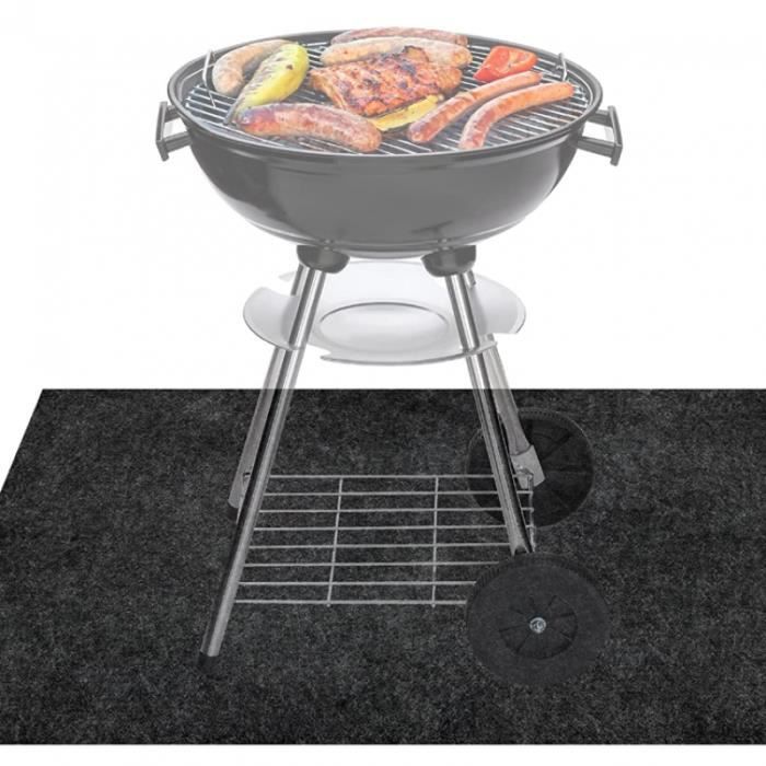 Tapis De Sol Ignifuge Rond 100 Cm Pour Barbecue – Protection Antidérapante Et Étanche Contre Feu, Huile Et Taches