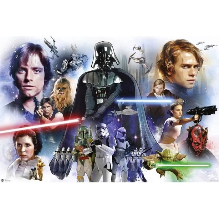 Star Wars Poster Epsiode 1 Bis 6 Charaktere Achat Vente Affiche Poster Star Wars Poster 61 X 91 5cm Cdiscount