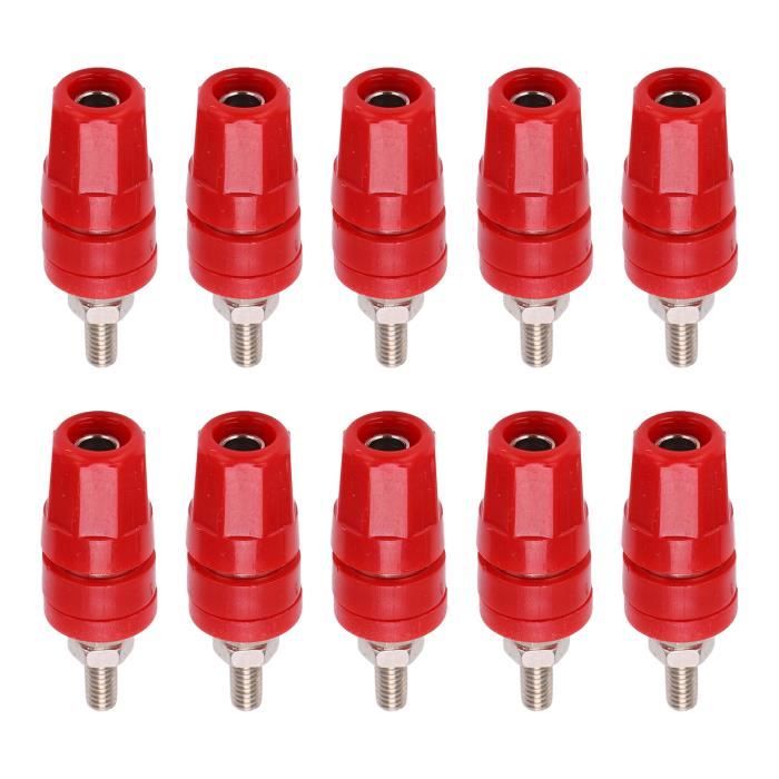 Lot De 20 Bornes De Liaison (prises Femelles) 4mm - 5 Couleurs Pour Codage (rouge, Noir, Jaune, Vert, Bleu)