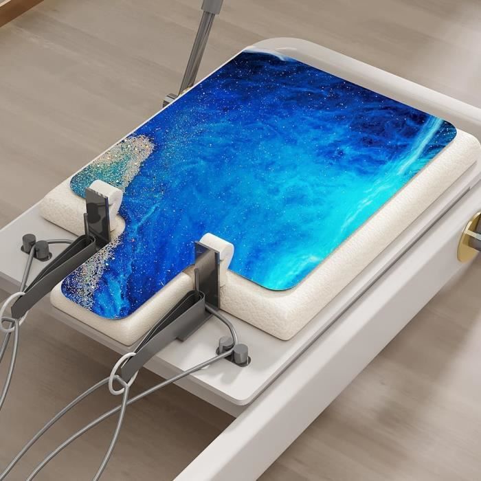 FANSU Tapis De Réformateur Pilates Antidérapant – Daim Caoutchouc 1 Mm, Ultra Léger Et Protecteur Pour Reformer (Gris/Noir)
