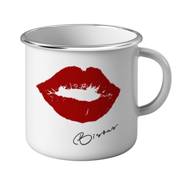 Mug Metal Tasse Bisous Levres Rouges Cdiscount Maison Mug Metal Tasse Bisous Levres Rouges Cdiscount Maison