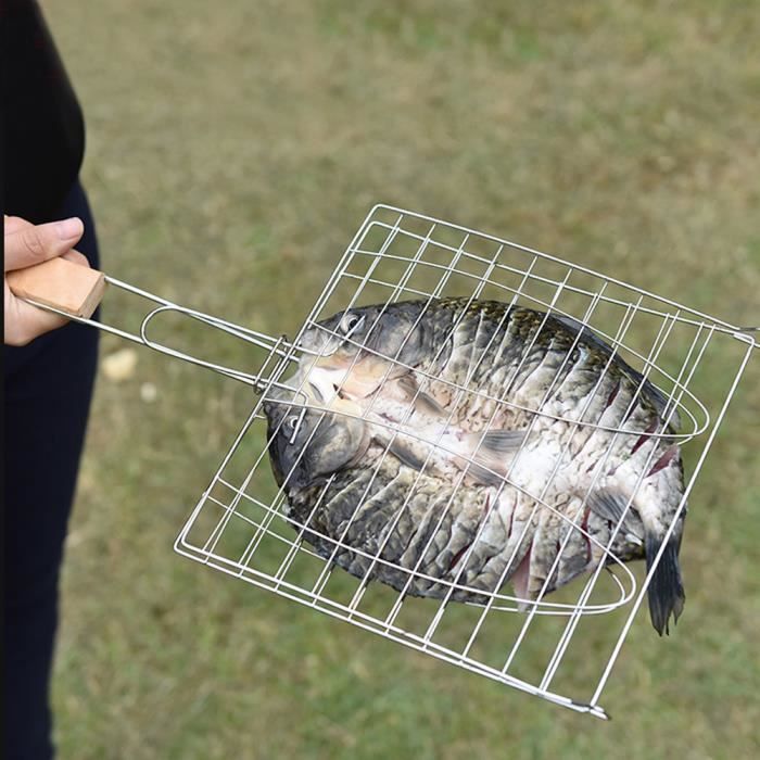 Panier de barbecue pour poisson avec poignée en acier inoxydable (40,4 x (33 37)) [737
