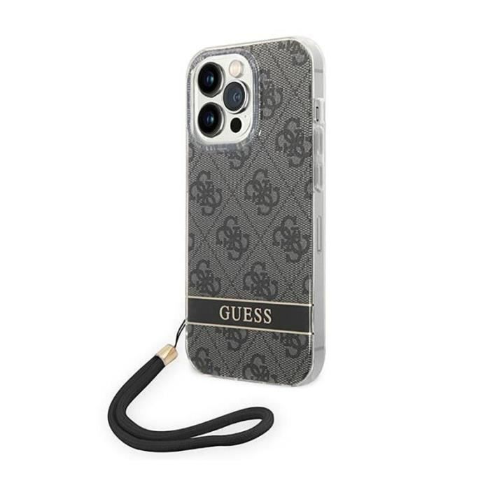 Guess Étui pour iPhone 14 Pro 4G Print Strap Blanc - vue 2