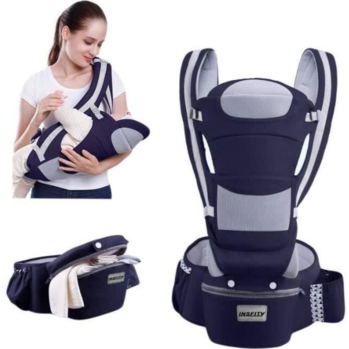 Porte-bébé Multifonctionnel INSFITY - Bleu - 0-48 Mois - Max 20KG