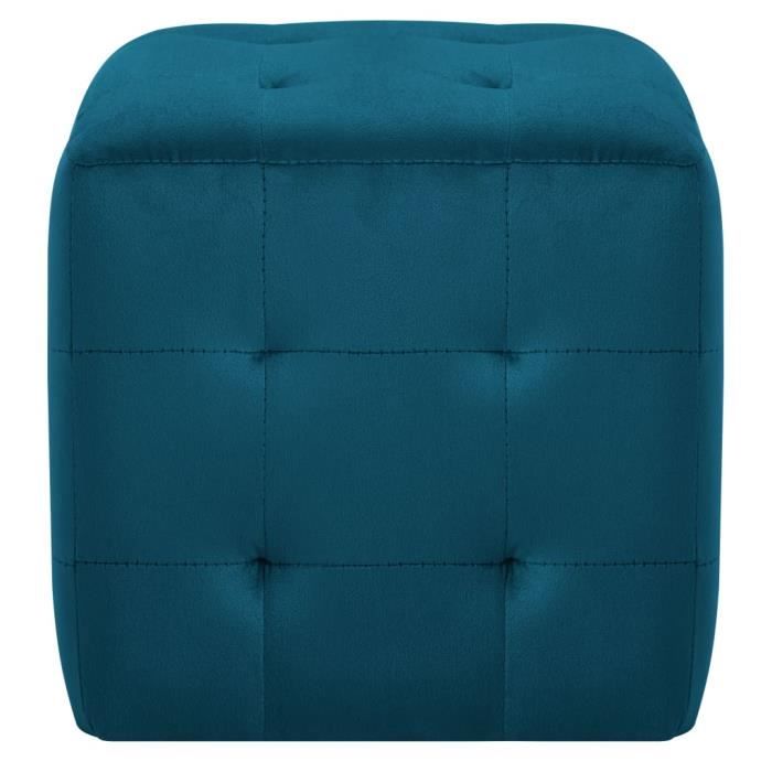 2 Tables De Chevet Bleu Avec Tiroirs - Poignées Et Pieds Dorés, Design Moderne