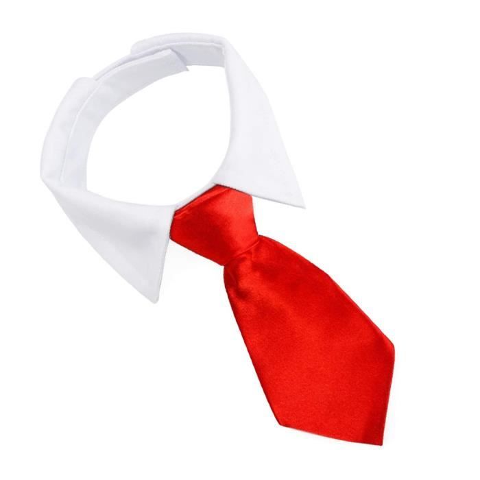 Collier de cravate pour chien,gentleman ajustable Look avec rouge