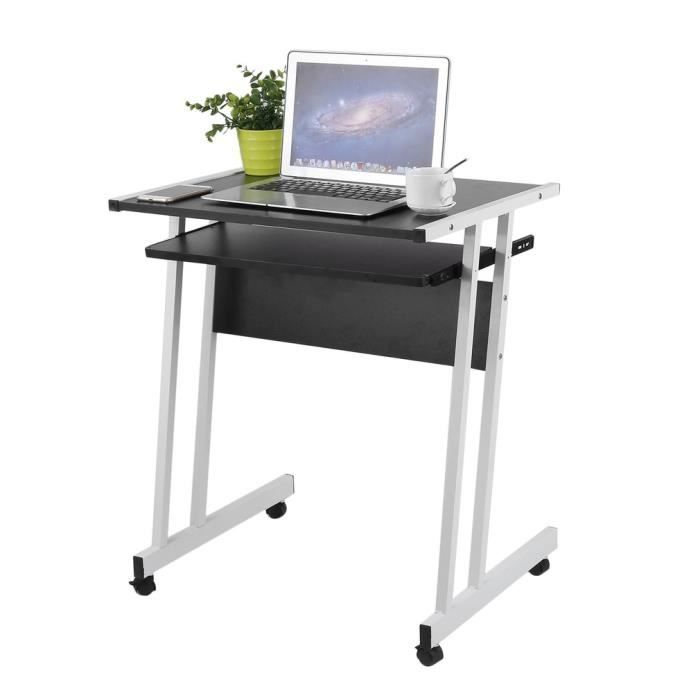 Bureau D Ordinateur Mobile Pliable Noir Achat Vente Meuble Informatique Bureau D Ordinateur Mobile Cdiscount