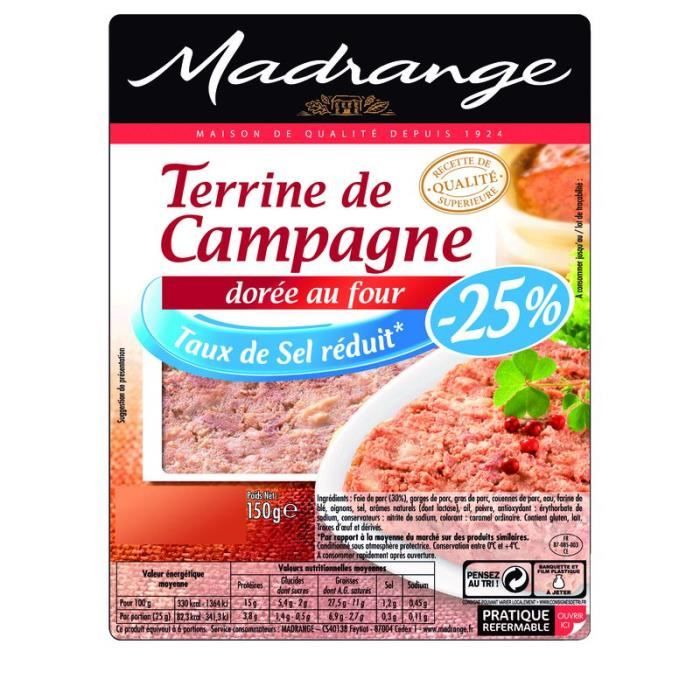 MADRANGE Terrine de campagne 150g Cdiscount Au quotidien