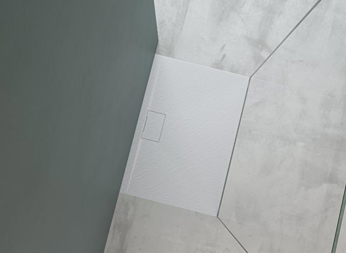 Bac De Douche Mira Flight Profil Bas 1700x700 Mm - Pierre Résine Blanche - Garantie 10 Ans