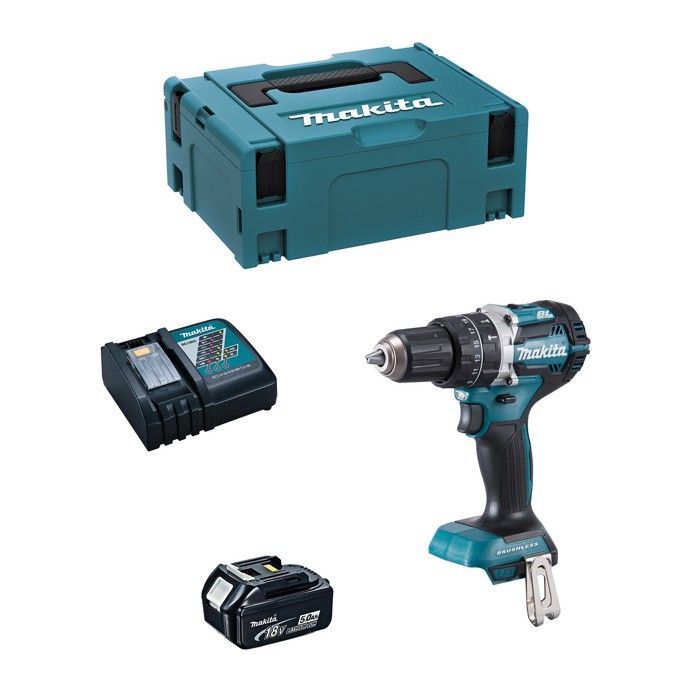 Perceuse à Percussion MAKITA DHP484 1 x 5 0 Ah + DC18RC + MAKPAC 2