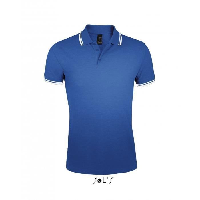 polo pour femme manche courte en coton doux bleu royal