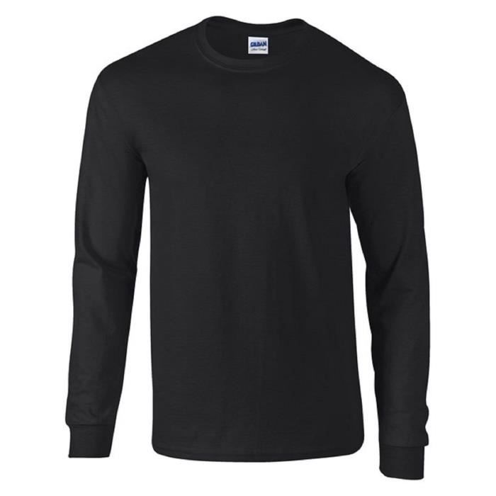 Tee shirt manche longue homme noir sales