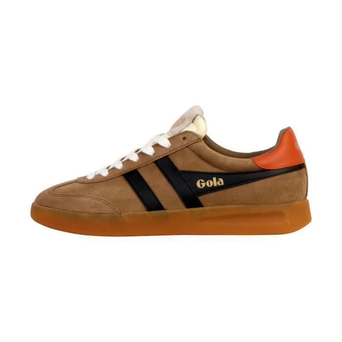 Basket Cuir Gola Cyclone - Tabaco-Noir-Mody Orange-Gum