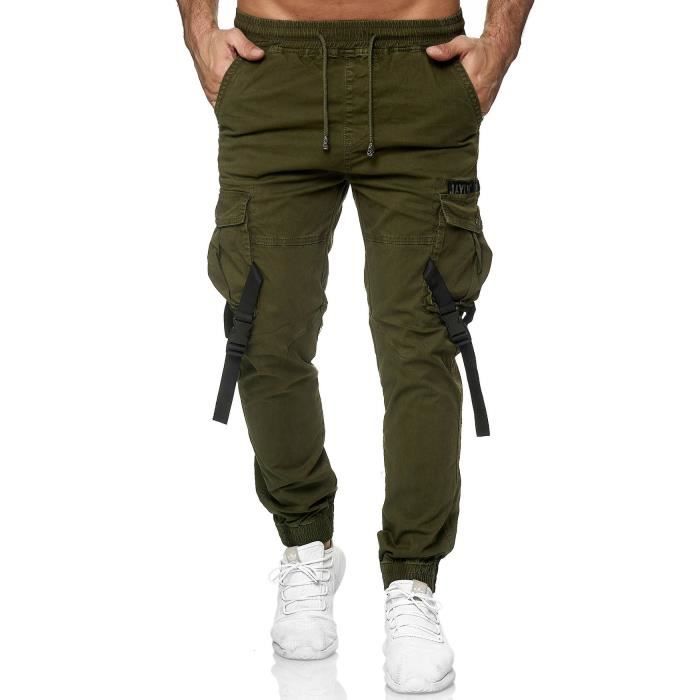 Pantalon cargo taille élastiquée homme Clearance