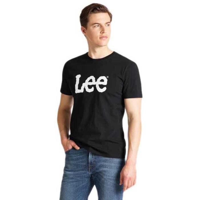 Lee - T-shirt à petit logo rétro - Noir