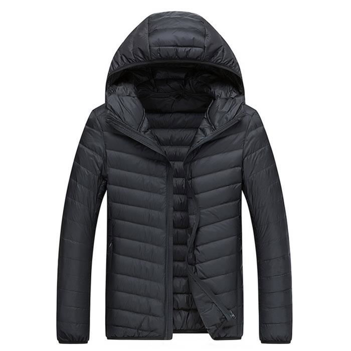 Doudoune Legere Homme INSFITY Automno et Hiver Noir Col montant Duvet de Canard Noir Cdiscount Pret a Porter