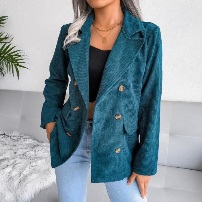 Manteau velours noir on sale femme