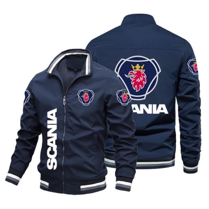 Blouson Homme SCANIA imprime Mode Regular Fit Col montant Veste Zippee Casual Confortable Marque Luxe de Veste Homme THs2135 Bleu marine Cdiscount Pret a Porter