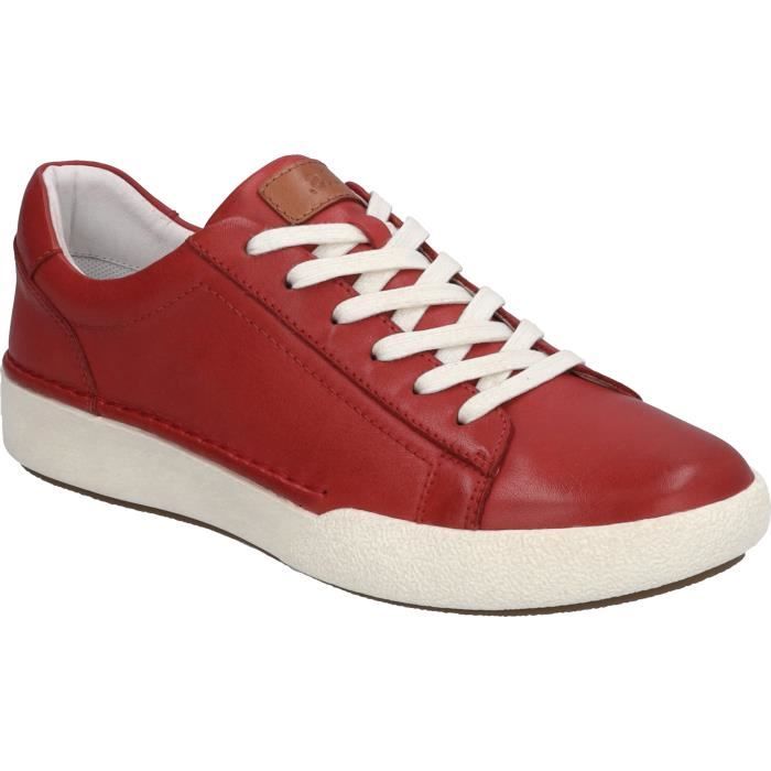 Josef Seibel Baskets pour Femmes - JOSEF SEIBEL - Claire 01 - Cuir - Lacets - Rouge