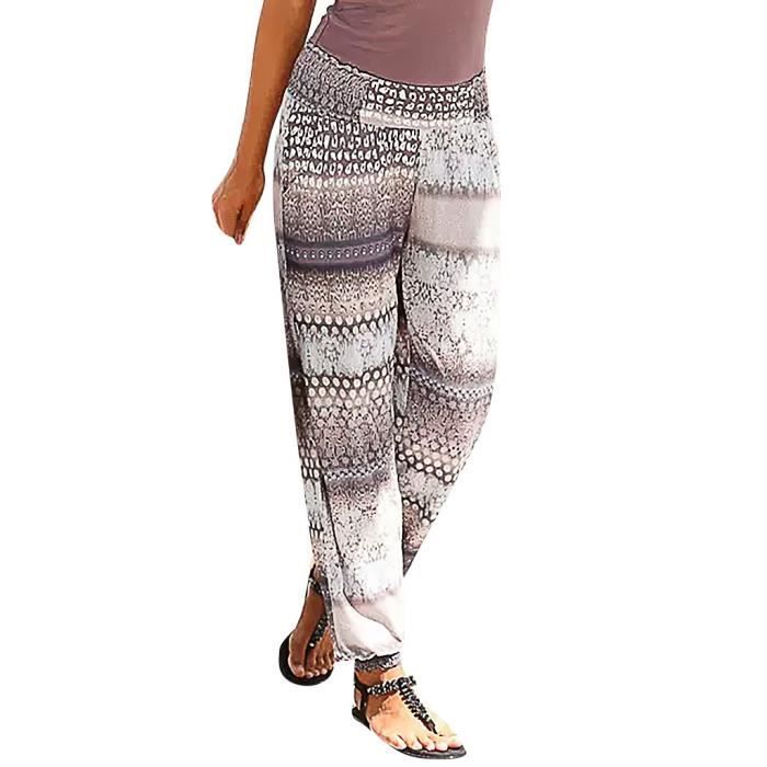 Nuoke Pantalon Fluide Femme Été Taille Haute – Pantalon Large Léger En Lin Style Chic Décontracté, Pantacourt Ample Respirant Avec Poches, Idéal Vacances Et Quotidien