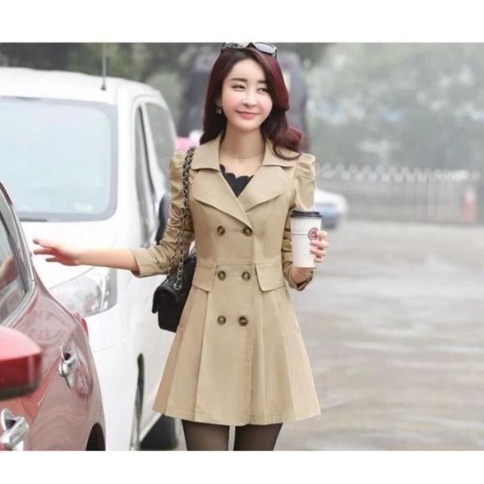 Generisch 2025 - Trench Pour Femme - Élégant - Couleur Unie