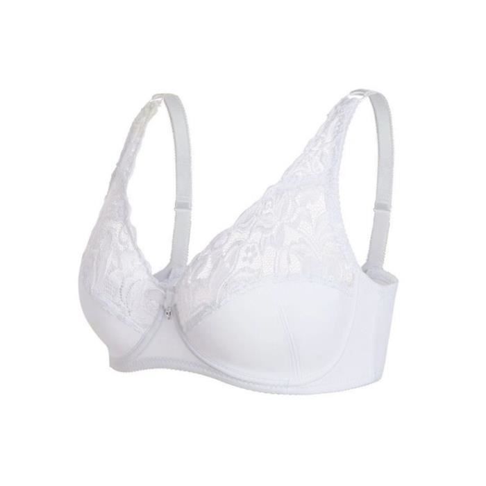 Soutien-gorge Coton Blanc Sans Armatures – Taille 125F – Grande Taille Femme