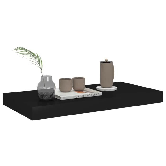 LVL - MEUBLE ETAGERE - Étagère murale flottante Noir 50x23x3 8 cm MDF(4930)