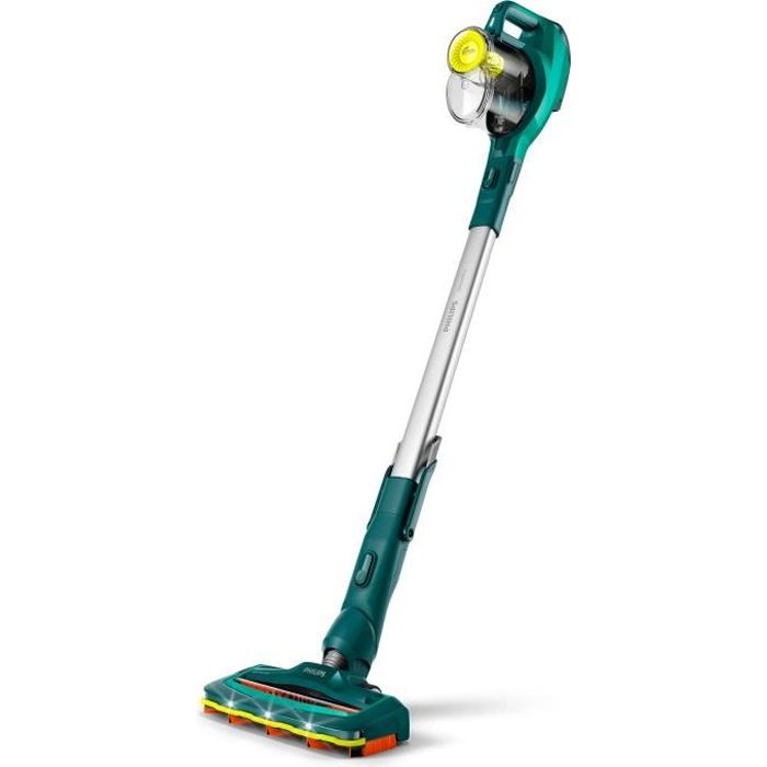 PHILIPS SpeedPro Aspirateur Balai sans Fil 2-en-1 FC6725/01 Rotation Brosse 180° LED Autonome 40 min 0,4l Filtra Lavable