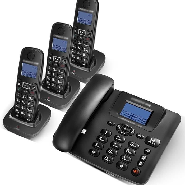 Téléphone Téléphone Fixe de Bureau avec téléphone sans Fil Appel à