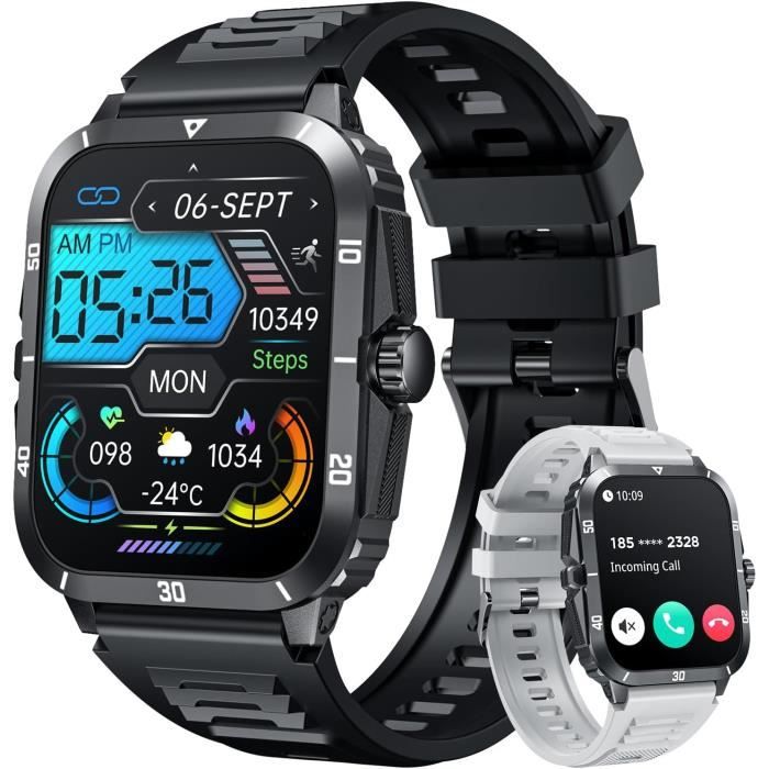 NONGAMX Montre Connectée Homme – Écran Tactile 1,39 Pouces, Bracelet Brun Sport Étanche, Idéal Pour Smartphone