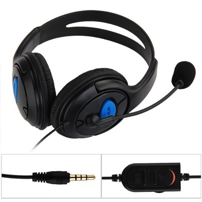 Double Grande Oreille Wired Gaming Chat Headset Microphone Casque Pour Sony Playstation 4 Ps4 Noir Prix Pas Cher Cdiscount