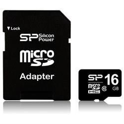 SILICON POWER Carte mémoire microSD SDHC Class 10 - 16 Go