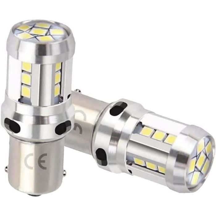 Ampoules LED BA15S P21W Super Brillantes 12V Pour Voiture Et Moto - Lot De 2