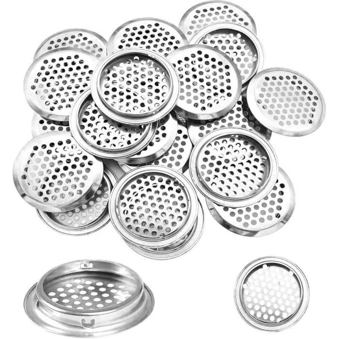 Grilles De Ventilation En Acier Inox – 20 Pièces, Diamètre 29 Mm, Trous De 3 Mm, Parfait Pour Le Bricolage