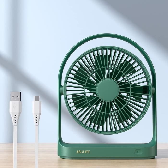Ventilateur De Bureau USB Mini – 3 Vitesses, Silencieux, Rotation 360°, Portable – Pour Bureau, Maison, Voyage - 11