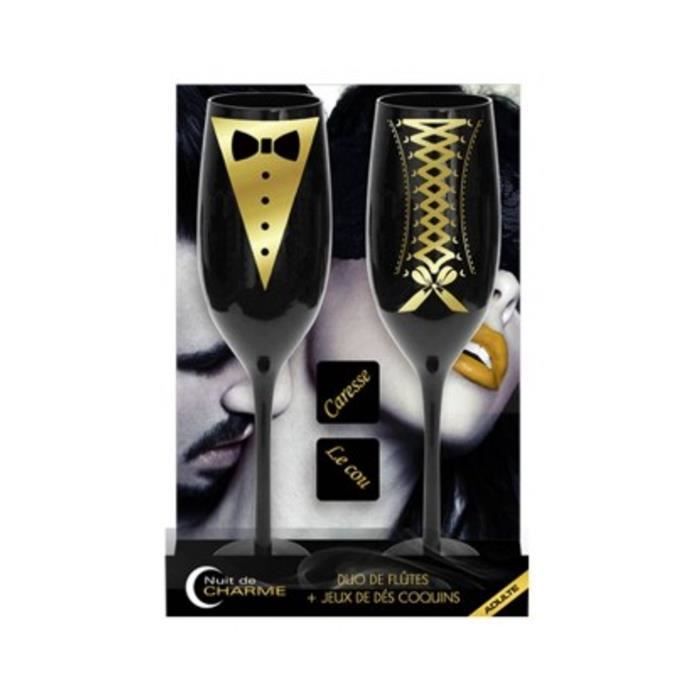Coffret 2 Flûtes à Champagne STC "Trinquons à L'Amour" - Inscriptions Romantiques