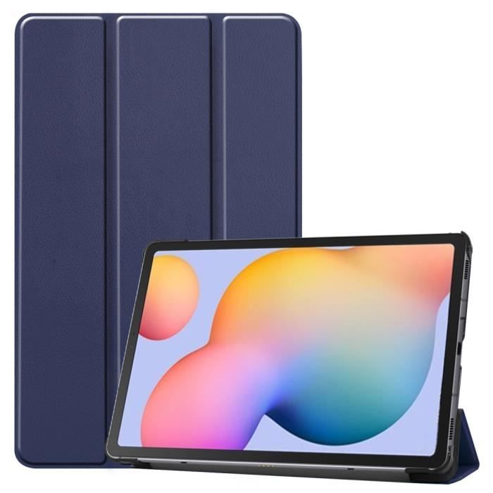 Étui pour tablette Samsung Galaxy Tab S6 Lite (SM-P610 / SM-P615) - Cuir synthétique, Bleu Housse Pochette