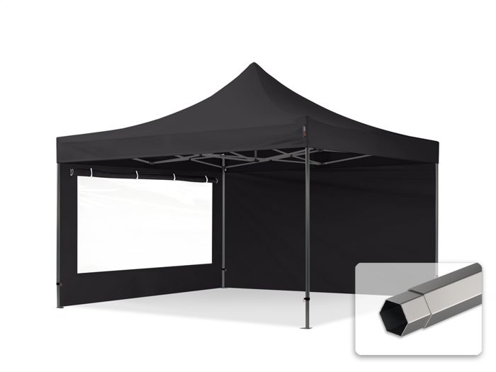 RELAX4LIFE Tonnelle De Jardin 4x4m Pliante Pop-Up – Imperméable, Double Toit Ventilé, 3 Hauteurs Réglables, Sac à Roulettes
