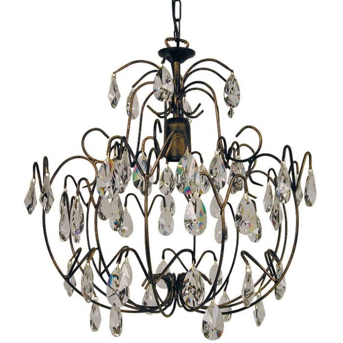 Pampilles Lustre Acier Verre 60x60x90 Cm Marron Et Transparent Achat Vente Pampilles Lustre E2281 Fil Acier Cdiscount