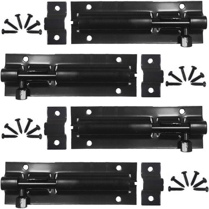 Loquet De Sécurité Verrou, 4 Pièces Boulon À Glissière, Loquet De Porte