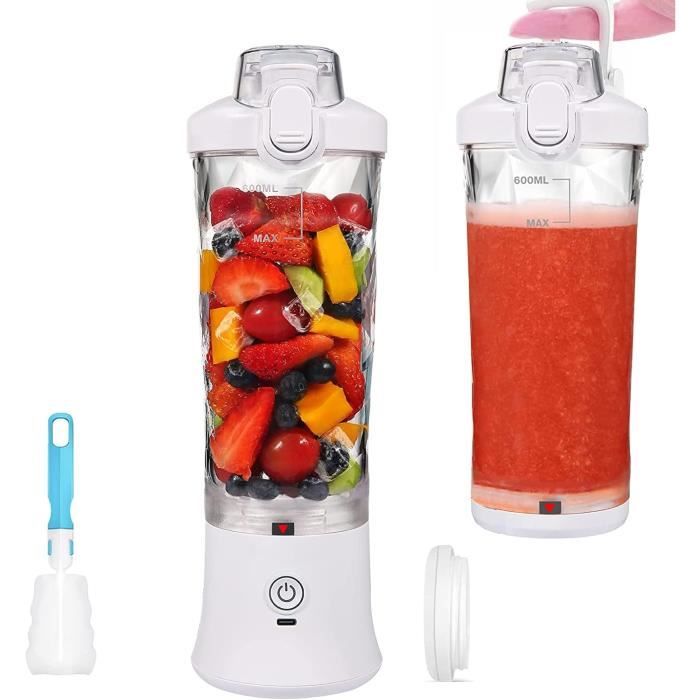 Blender Portable Smoothie Mixer, 600Ml Mixeur Portable Pour Smoothies