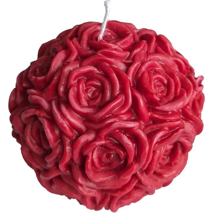 Candela A Forma Di Rosa - Decorativa, Colore Rosso, Fatto A Mano, In Confezione Regalo Nera - Foto 2