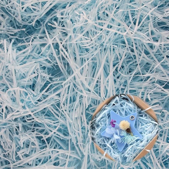 Papier Déchiqueté Raphia Pour Emballage Cadeau - 200g - Remplissage Boîte Cadeau DIY - Recyclé Et Doux