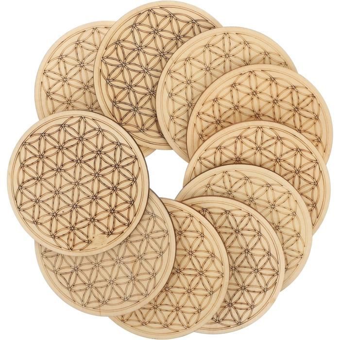 Dessous De Verre Bois Lot De 6 Dessous De Verre En Bois D'acacia Pour Boissons Avec Décapsuleur, Dessous De Sous Verre Bois