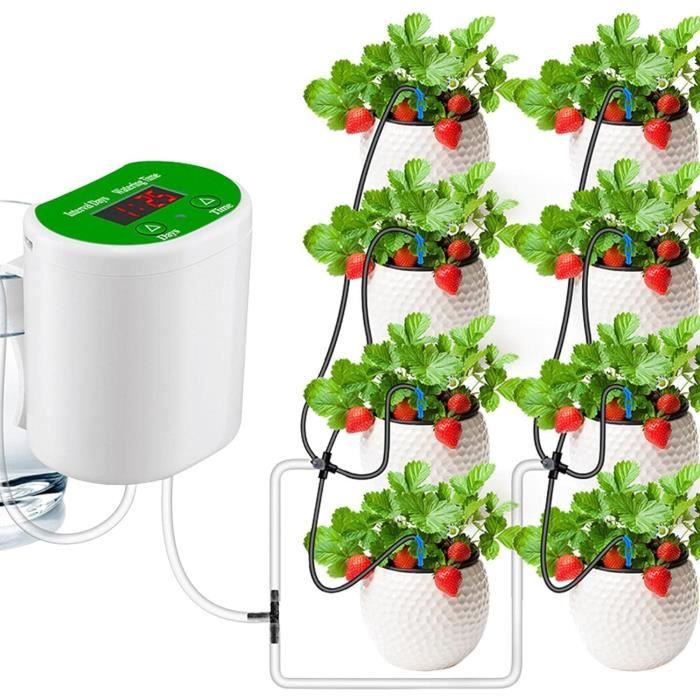 Système D'arrosage Automatique Pour Plantes D'intérieur - Minuterie, Batterie 2000mAh, Versions 2, 4 Ou 8 Pots, Idéal Absentéisme - 12