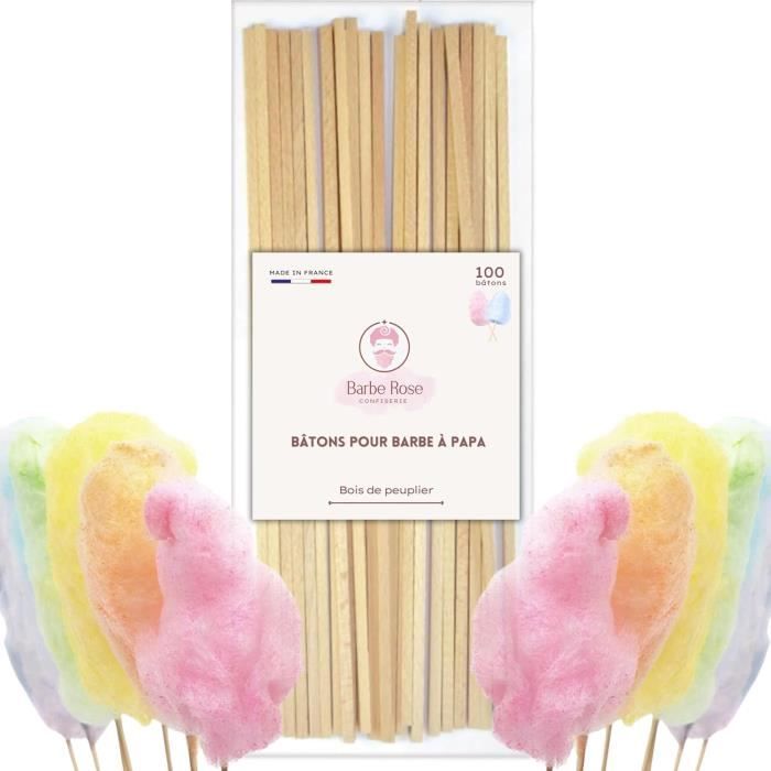 60 Bâtonnets Barbe à Papa 28 Cm Bois Pin Alimentaire – GREENDOSO Made In France