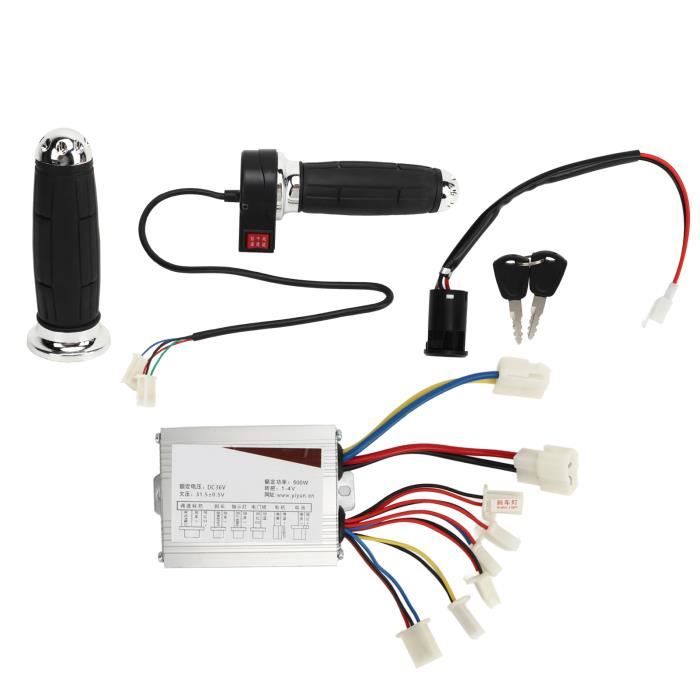 VGEBY Kit de Conversion Vélo Électrique 36V 500W Contrôleur Brossé Universel Poignée Gaz Interrupteur Ignition