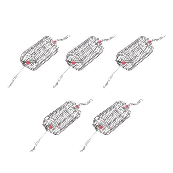 Lot De 10 Cages à Appâts De Pêche CLISPEED – Petites Cages En Acier Inoxydable, Légères Et Résistantes Pour Pêche En Rivière