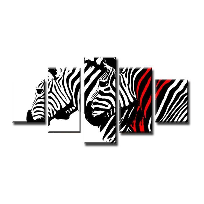 160 x 80 cm impression sur toile noir et blanc zèbre 5567-SCT peinture -  image - tableau - decoration sur châssis - Achat / Vente tableau - toile -  Cdiscount