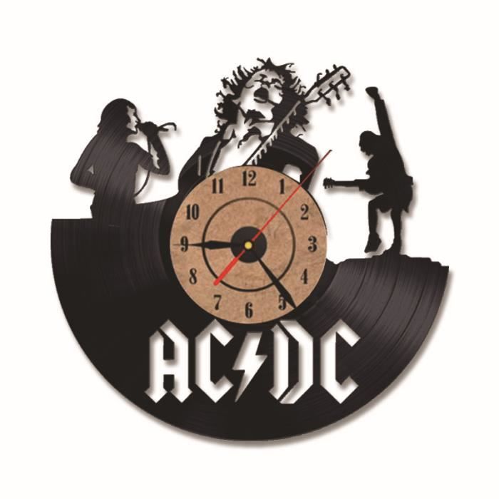 Acdc Groupe De Rock Horloge Sur Le Mur De Vinyle Disque Decoration Salon Chambre Achat Vente Horloge Pendule Cdiscount